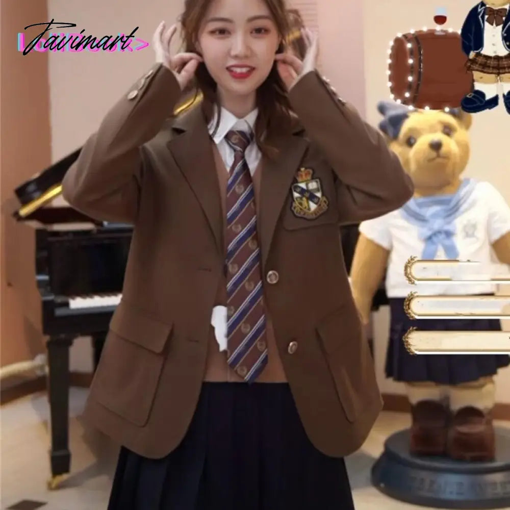 Autumn New College Style Badge JK Uniform Blazer Jacket Жакеты и пиджаки костюмные женские chaqueta de otoño para mujer