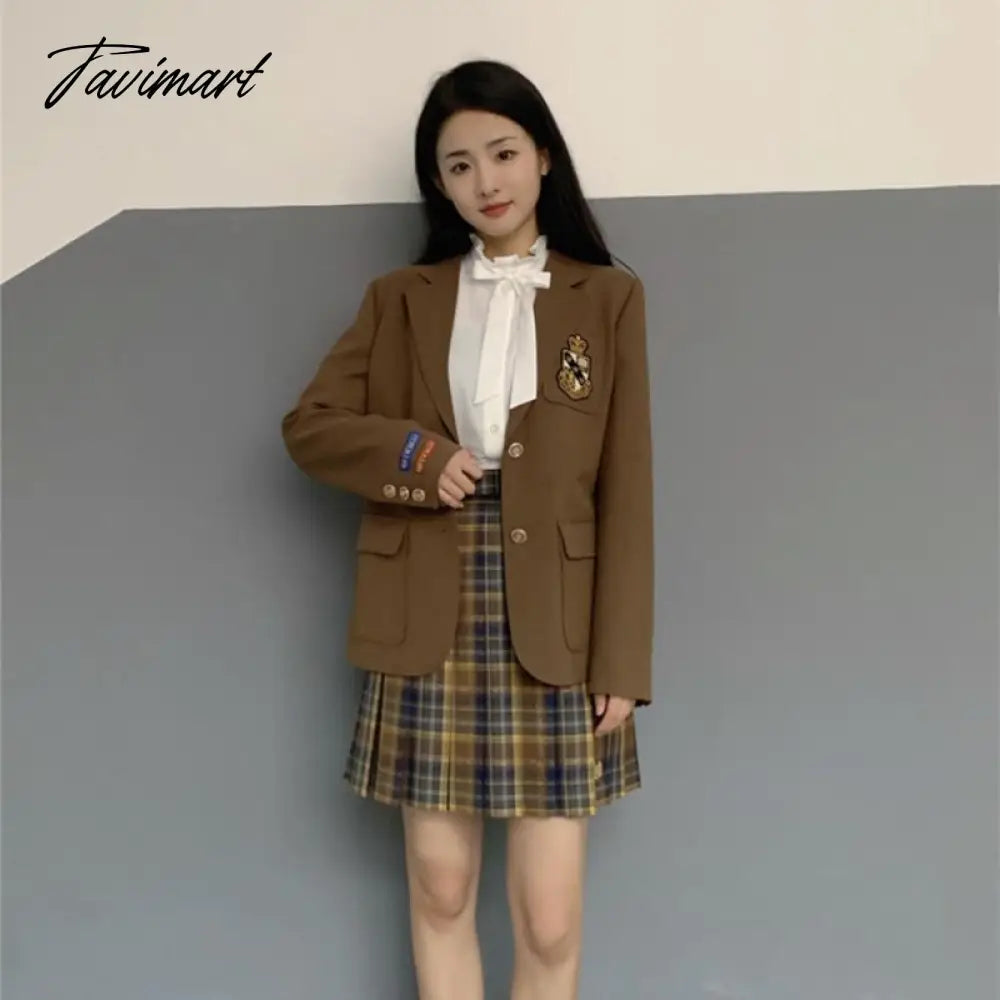 Autumn New College Style Badge JK Uniform Blazer Jacket Жакеты и пиджаки костюмные женские chaqueta de otoño para mujer