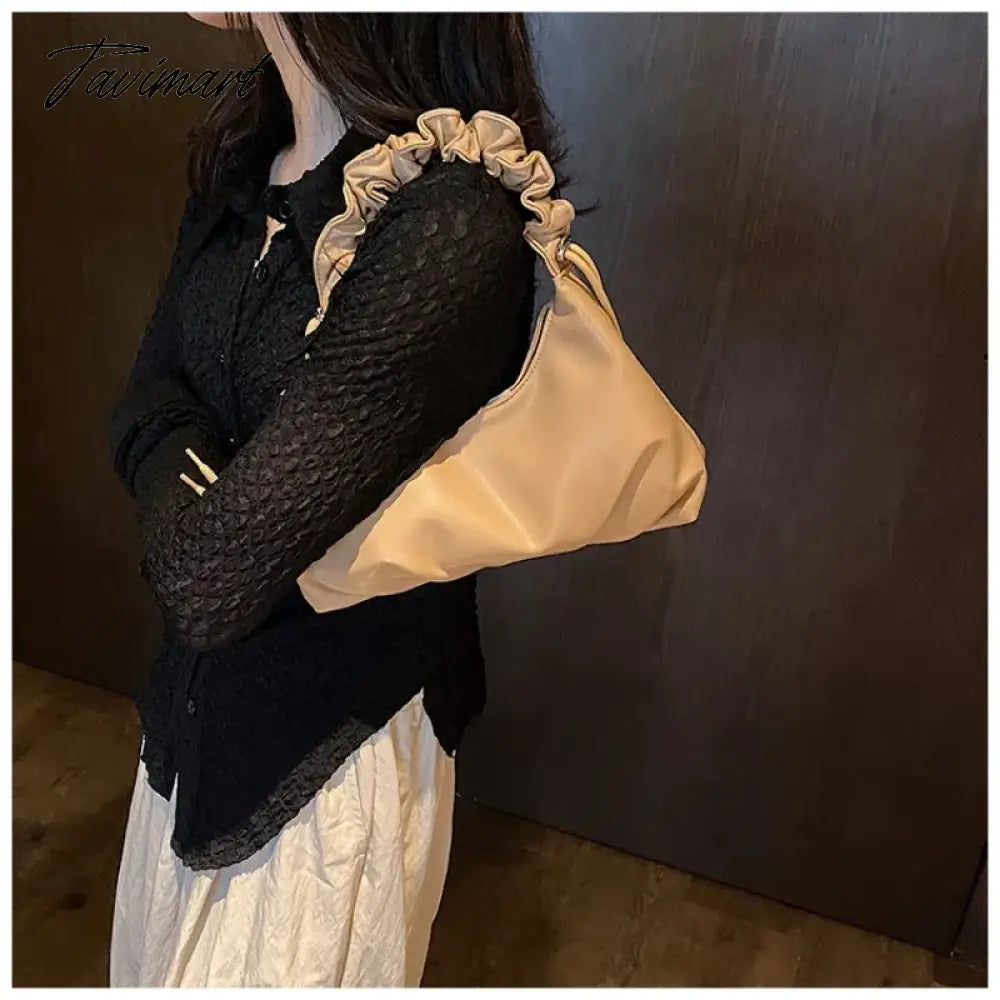 Autumn New Fold Underarm Bag Fashion One Shoulder Handheld Women's cloud Bag, Christmas Gift