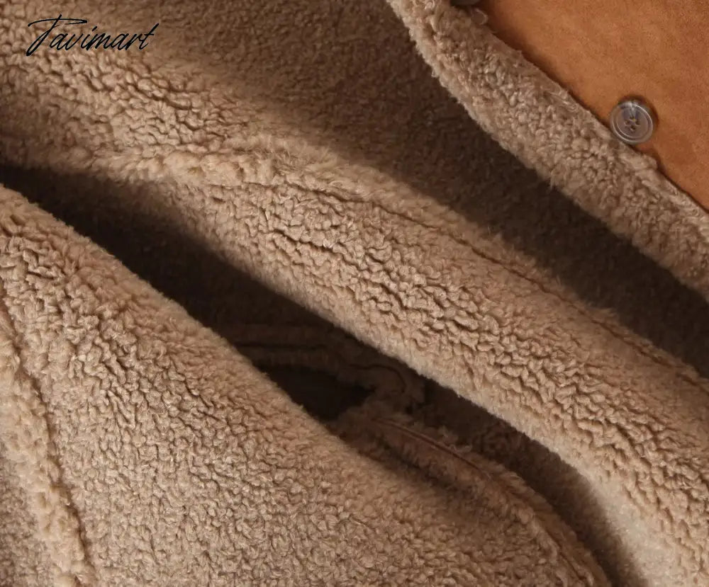 Autumn Retro Suede Long Sleeves Warm Coats Women New Loose Solid Color Jackets Streetwear Fashion Casual Casacos Mujer