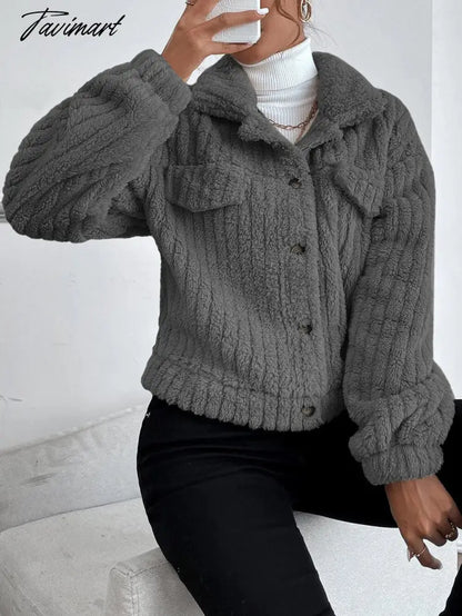 Autumn Winter Female Long Sleeve Urban Warm Casual Short Coats Women Solid Color Office Elegant Tops