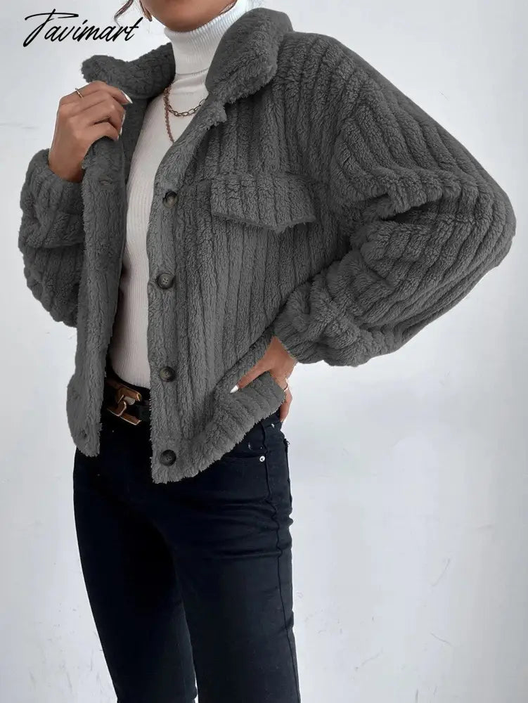 Autumn Winter Female Long Sleeve Urban Warm Casual Short Coats Women Solid Color Office Elegant Tops