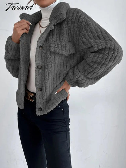 Autumn Winter Female Long Sleeve Urban Warm Casual Short Coats Women Solid Color Office Elegant Tops