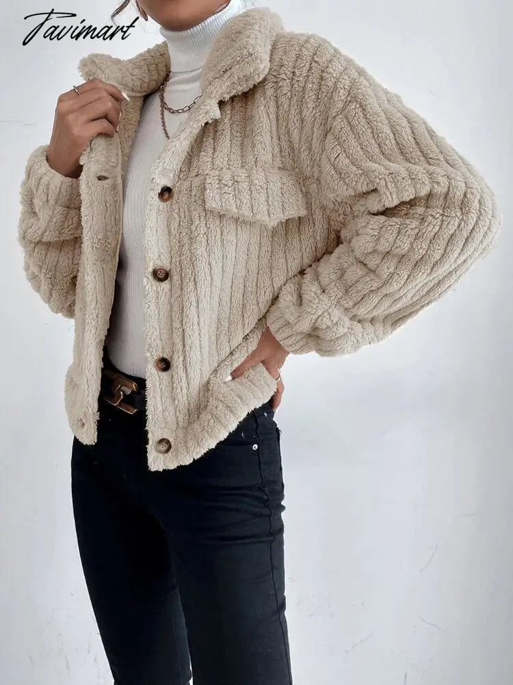 Autumn Winter Female Long Sleeve Urban Warm Casual Short Coats Women Solid Color Office Elegant Tops