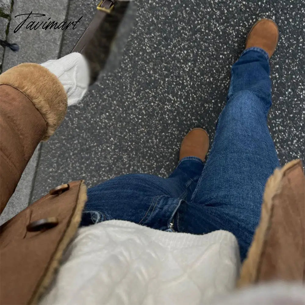 Autumn Winter Women Fake Faux Fur Brown Jacket Ladies Single Breasted Bottons Leather Coat Retro Female Thick Outwear Mujer