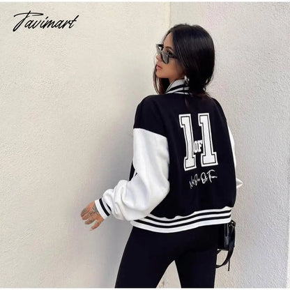 Autumn autumn Women's Single breasted overtise Jacket female Stitching Letters Embroidery Long sleeve Baseball Sports Uniform
