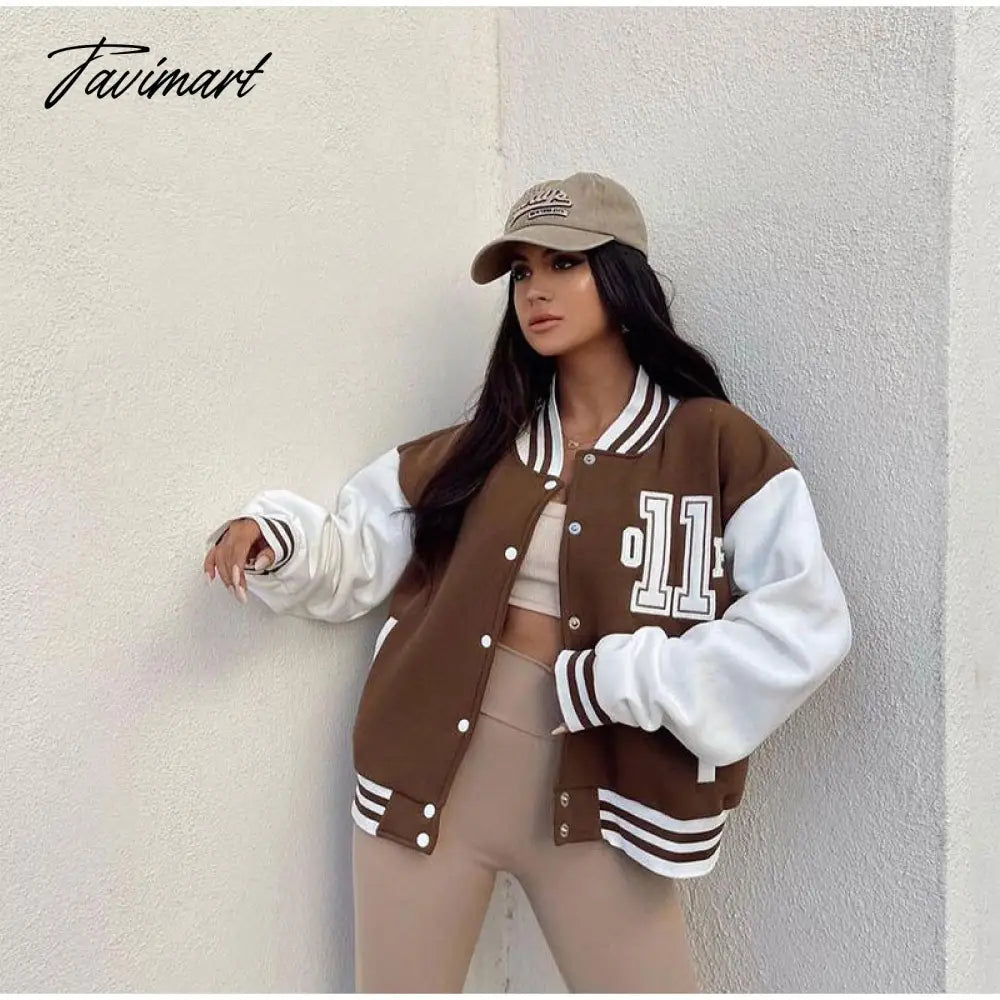 Autumn autumn Women's Single breasted overtise Jacket female Stitching Letters Embroidery Long sleeve Baseball Sports Uniform