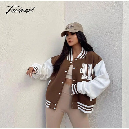 Autumn autumn Women's Single breasted overtise Jacket female Stitching Letters Embroidery Long sleeve Baseball Sports Uniform
