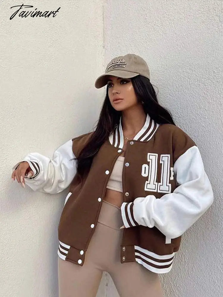 Autumn autumn Women's Single breasted overtise Jacket female Stitching Letters Embroidery Long sleeve Baseball Sports Uniform
