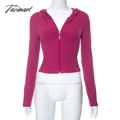 Basic Slim Zip Up Hoodies Women Autumn Winter Solid Bodycon Sweatshirt Women's Street Casual New Fashion Cardigan Femme