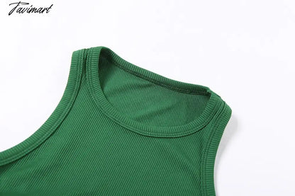 BoozRey Fashion Round Neck Sleeveless Slim Short Navel Solid Women's Tank Tops Summer Casual Y2k Crop Tops for Women