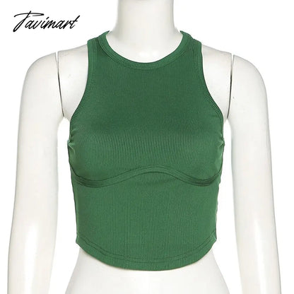 BoozRey Fashion Round Neck Sleeveless Slim Short Navel Solid Women's Tank Tops Summer Casual Y2k Crop Tops for Women