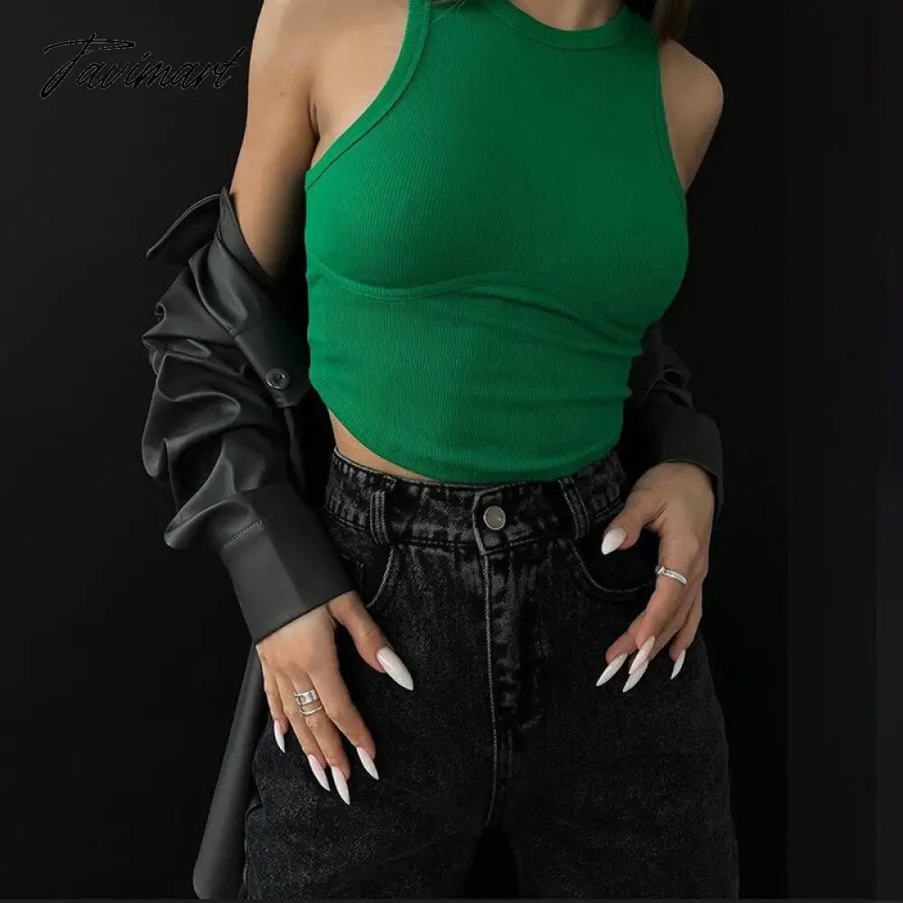 BoozRey Fashion Round Neck Sleeveless Slim Short Navel Solid Women's Tank Tops Summer Casual Y2k Crop Tops for Women
