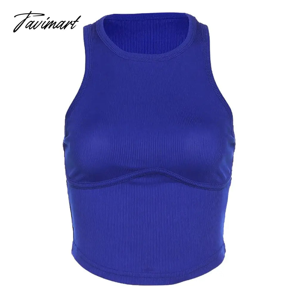 BoozRey Fashion Round Neck Sleeveless Slim Short Navel Solid Women's Tank Tops Summer Casual Y2k Crop Tops for Women