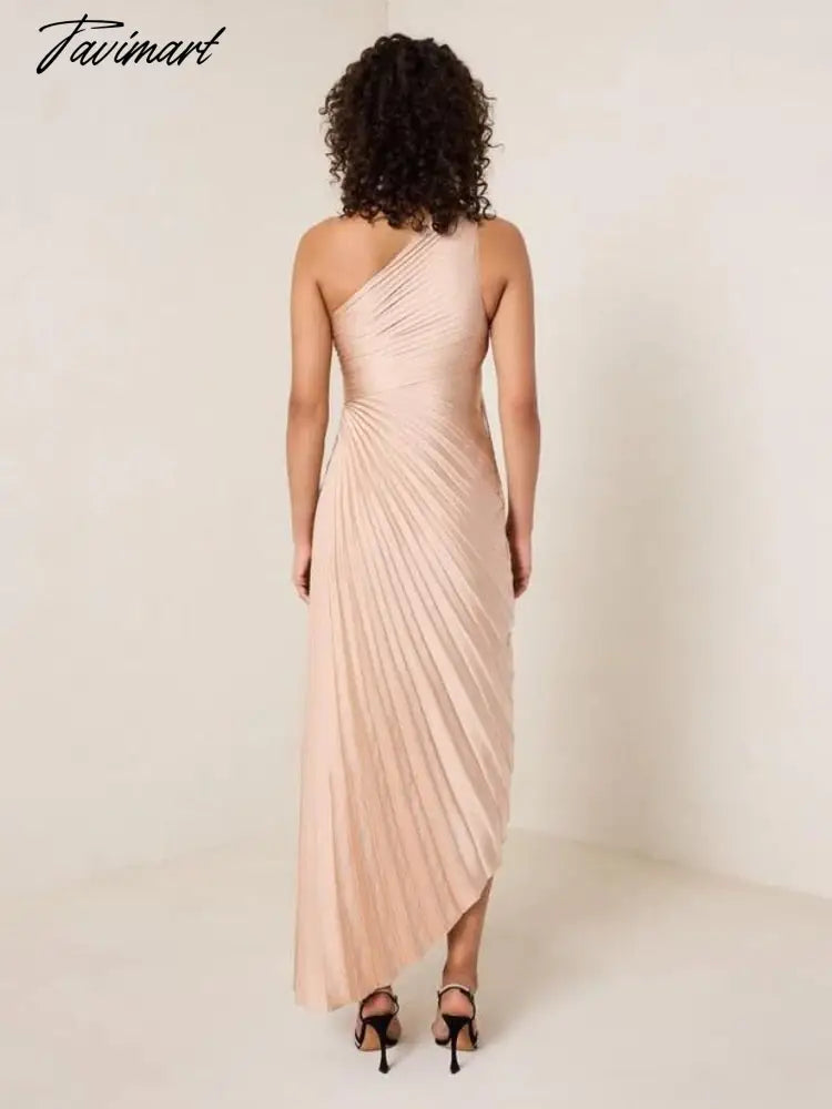Bridesmaid Dresses for Wedding Asymmetrical Sleeveless Pleated Champagne Dress Summer Elegant Women Evening Party Cocktail Gowns
