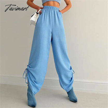 Casual Drawstring Pants For Women Streetwear Fashion High Waist Summer Joggers Loose Long Baggy Trousers New Outwear