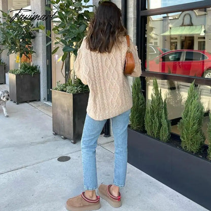 Casual O-Neck Rework Nail Bead Hot Drilling Pull Femme Long Sleeve Three-Dimensional Flower Knitwears Luxury Sweater Women