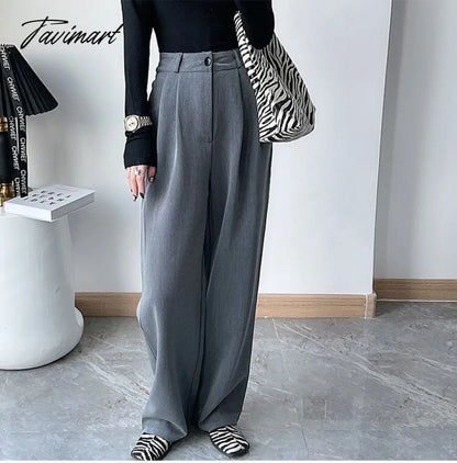 Casual Women Straight Long Pants Autumn High Waist Female Streetwear Trouser Fashion Black Full Length Trousers