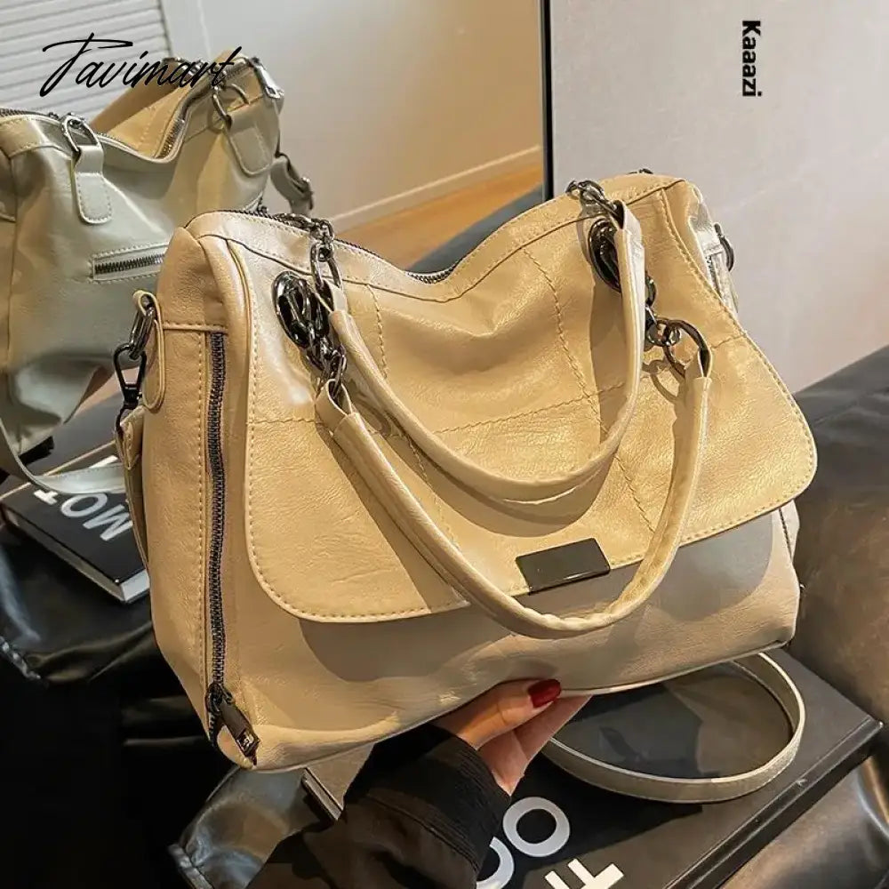 Casuals Luxury Purses Shoulder Bag Solid Color New Designer Leather Handbag Women Work Crossbody Bag Trendy Large Capacity