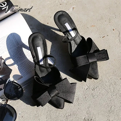 Chinese style bow pointy high heels with Baotou fashion joker banquet women's shoes summer new women's shoes