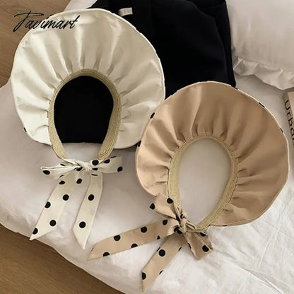 Classic Polka Dot Sun Hats For Women Summer Foldable Adjustable Wide Brim Beach Hat Female Casual Uv Protection Empty Top Caps