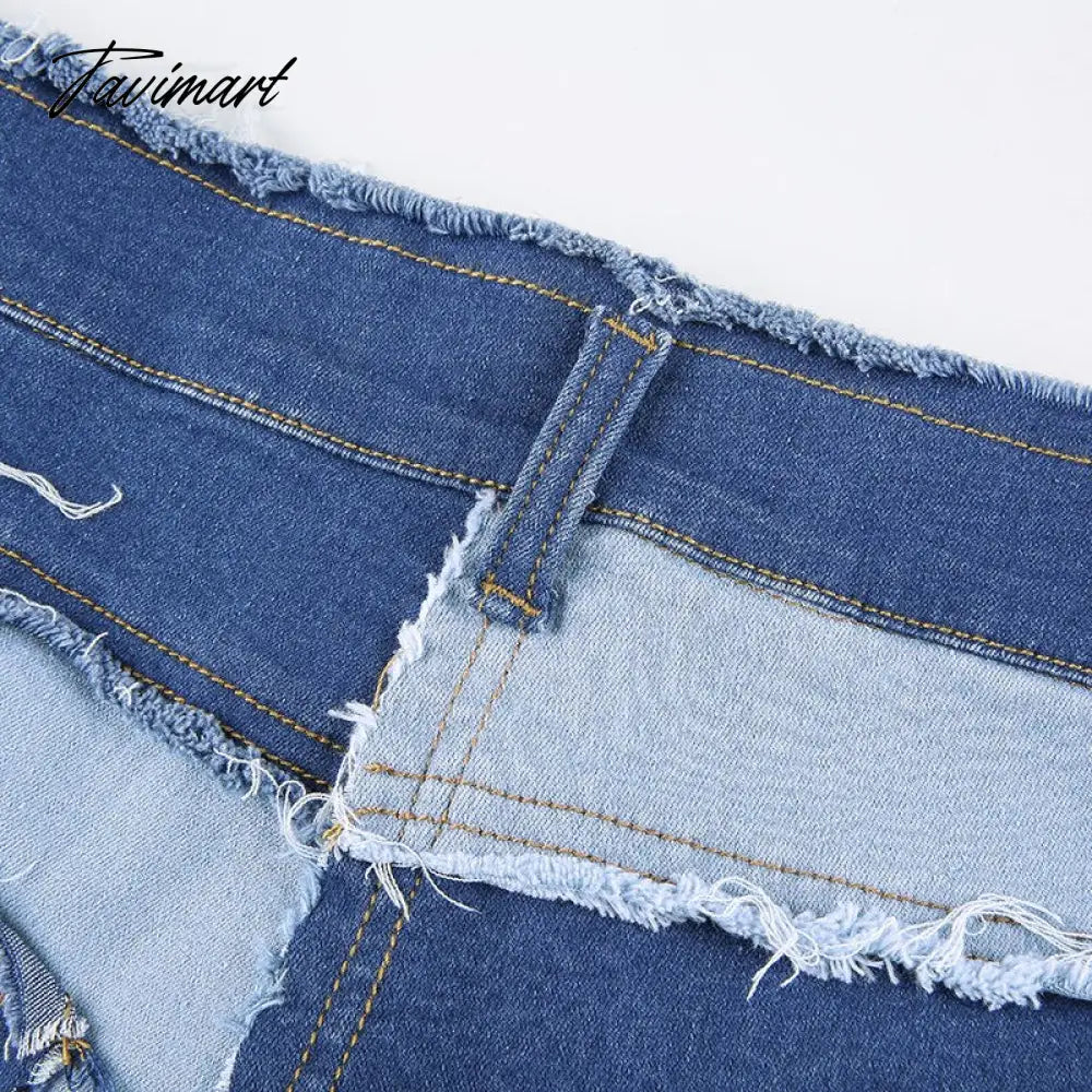 Color Block Mom Jeans Women 90s Denim Blue Frayed Hem High Waist Straight-leg Panel Jean e-Girl Y2K Aesthetic Clothes