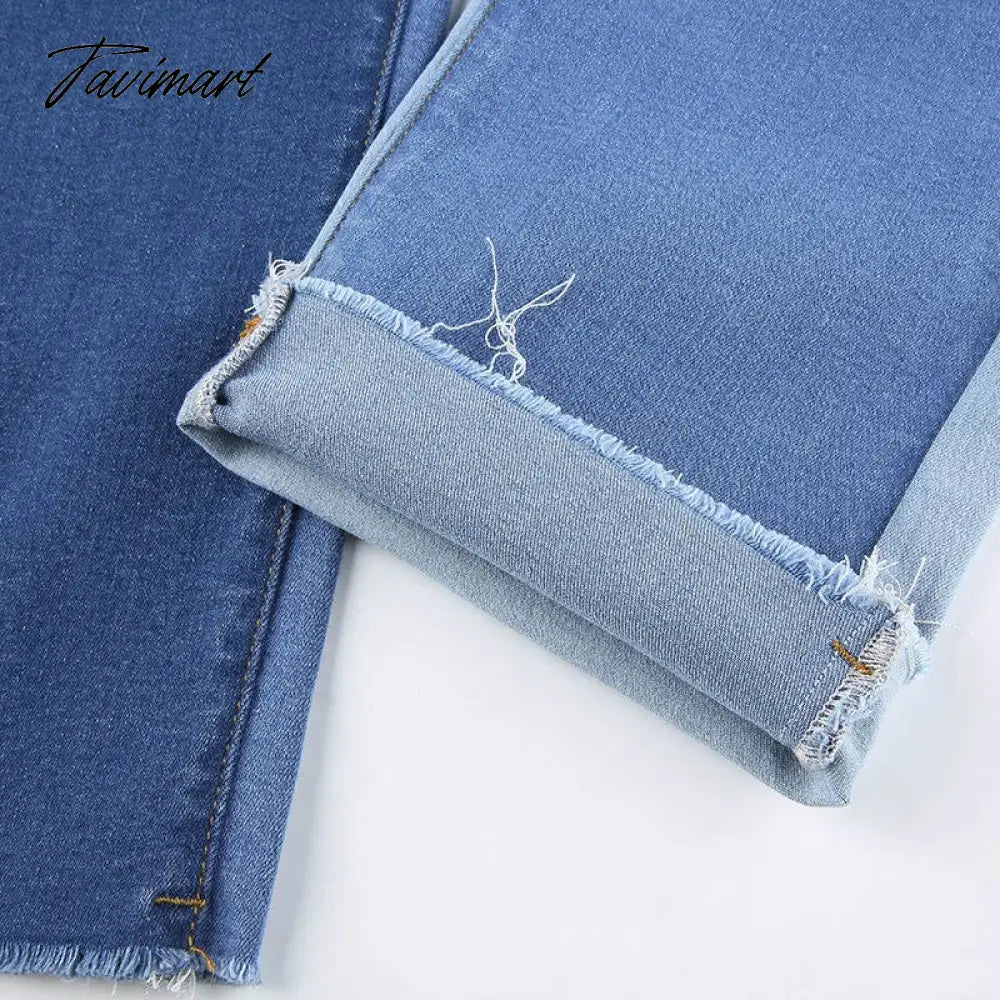 Color Block Mom Jeans Women 90s Denim Blue Frayed Hem High Waist Straight-leg Panel Jean e-Girl Y2K Aesthetic Clothes