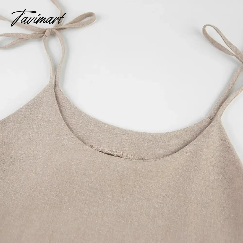 Cotton Women's Nightwear Spaghetti Strap Sleepwear Summer Nighty for Ladies Sexy Mini Dress Khaki Dressing Gown
