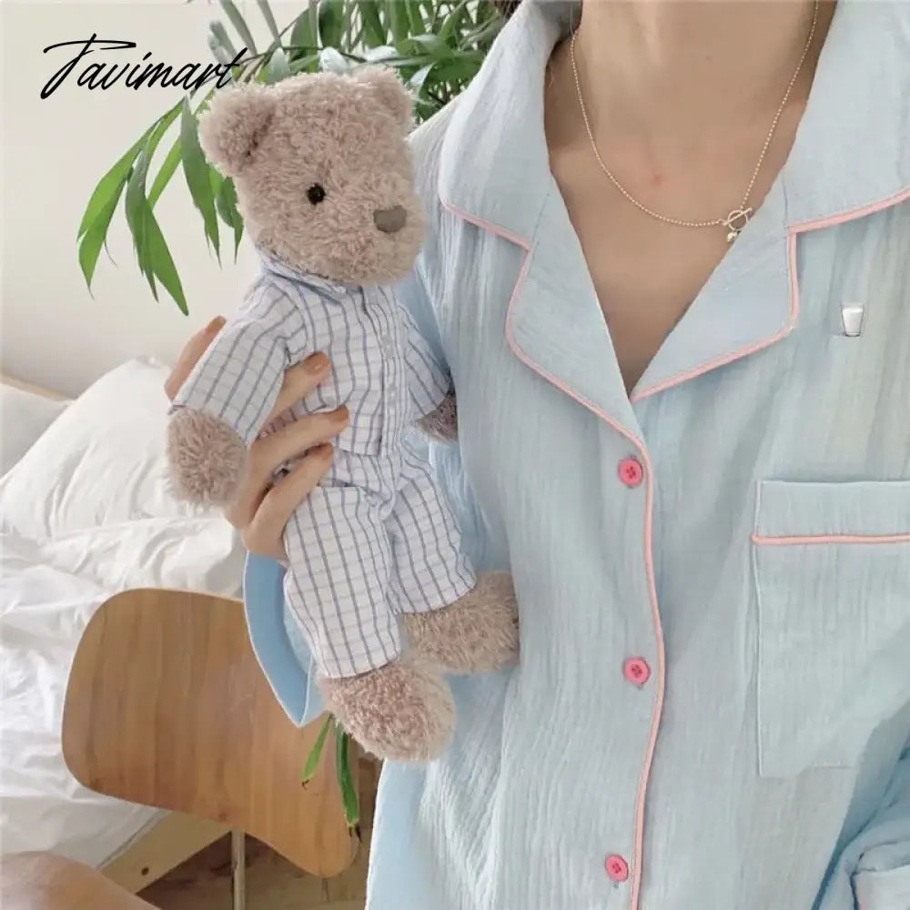 Cotton Yarn Room Wear Solid Women's Pajamas Pijamas Feminino Pyjama Pour Femme Kawaii Clothes Korean Trouser Suits