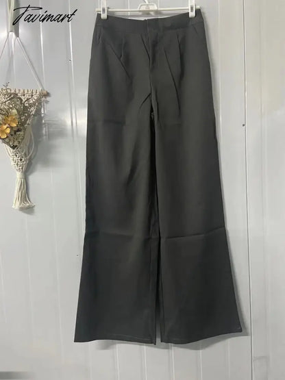Cropped Slim Jacket+Wide Leg Long Trousers Pants Women Casual Two Pieces Sets Korean Autumn Y2k 2 Piece Outfit Conjunto Femenino
