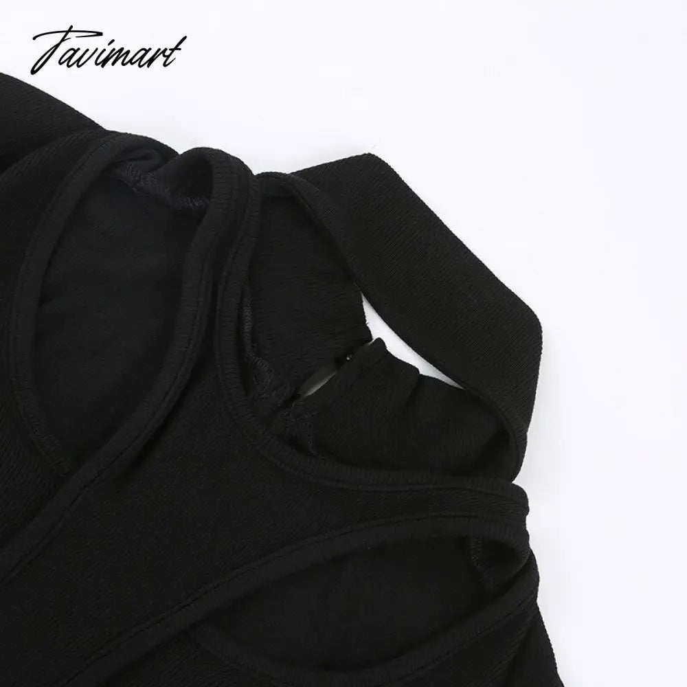 Cut Out Bodysuit Thong Club Outfits Long Sleeve Slim Blouse Sexy Top Fashion Casual Fall Summer Women Clothes