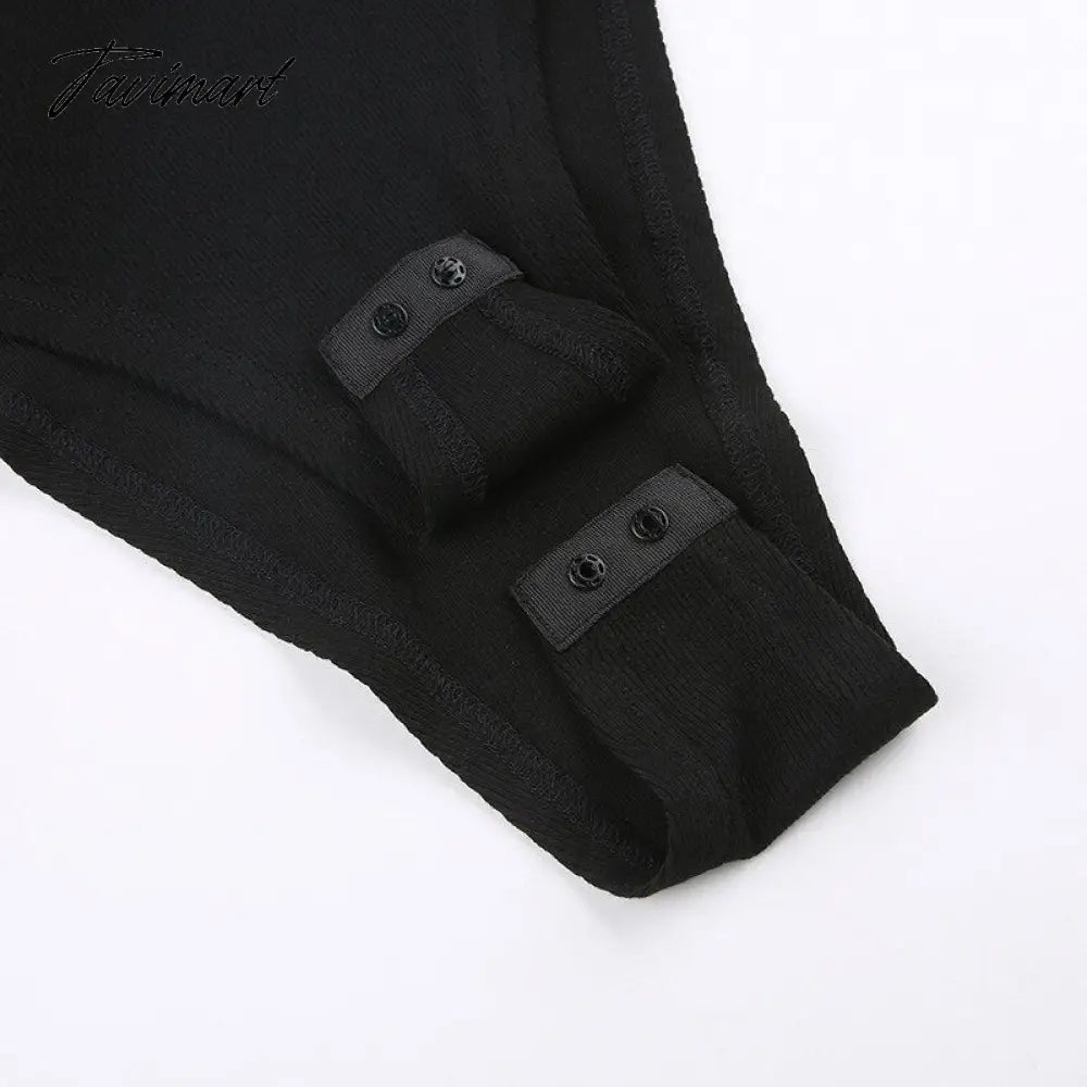 Cut Out Bodysuit Thong Club Outfits Long Sleeve Slim Blouse Sexy Top Fashion Casual Fall Summer Women Clothes