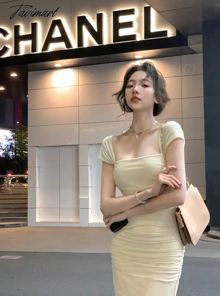 Dress Women Elegant Summer New Fashion Evening Party Ladies Vestidos Vintage Bodycon Clothes Female Korean Midi Dresses