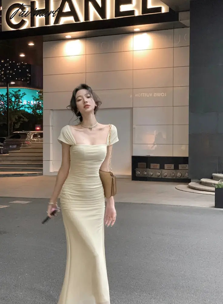Dress Women Elegant Summer New Fashion Evening Party Ladies Vestidos Vintage Bodycon Clothes Female Korean Midi Dresses
