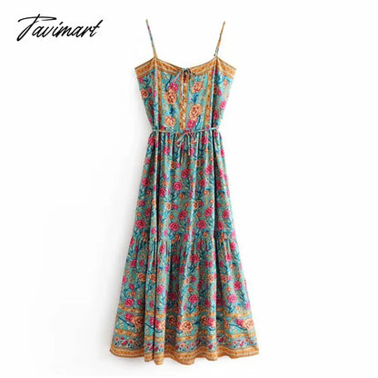 Dresses Gypsy sleeveless summer Dresses rayon floral print sundress maxi strap dress for women vestidos