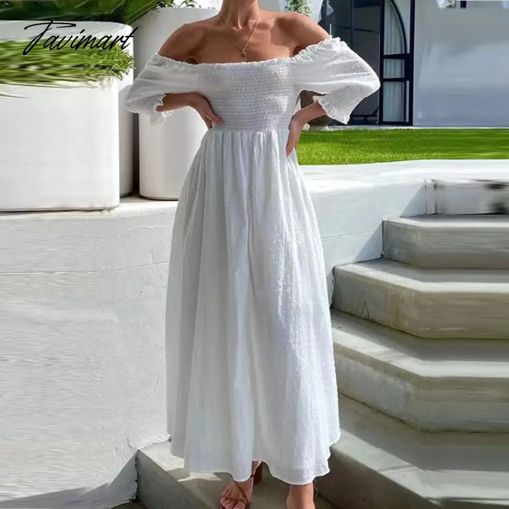 Elegant Fashion Women Summer Dresses Sexy Backless Lace-up Short Sleeve Dress New Slash Neck Solid Slim Maxi Dress