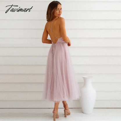 Elegant Gazue Dresses for Women Sexy V Neck Backless Solid Women's Dress A-Line Summer Party Evening Suspender Female Clothing