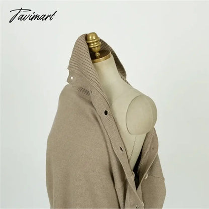 Elegant Ladies Sweater Sexy Hollow High Neck Loose Knit Pullover Women Casual Solid Color Top Coat Autumn and Winter New Khaki