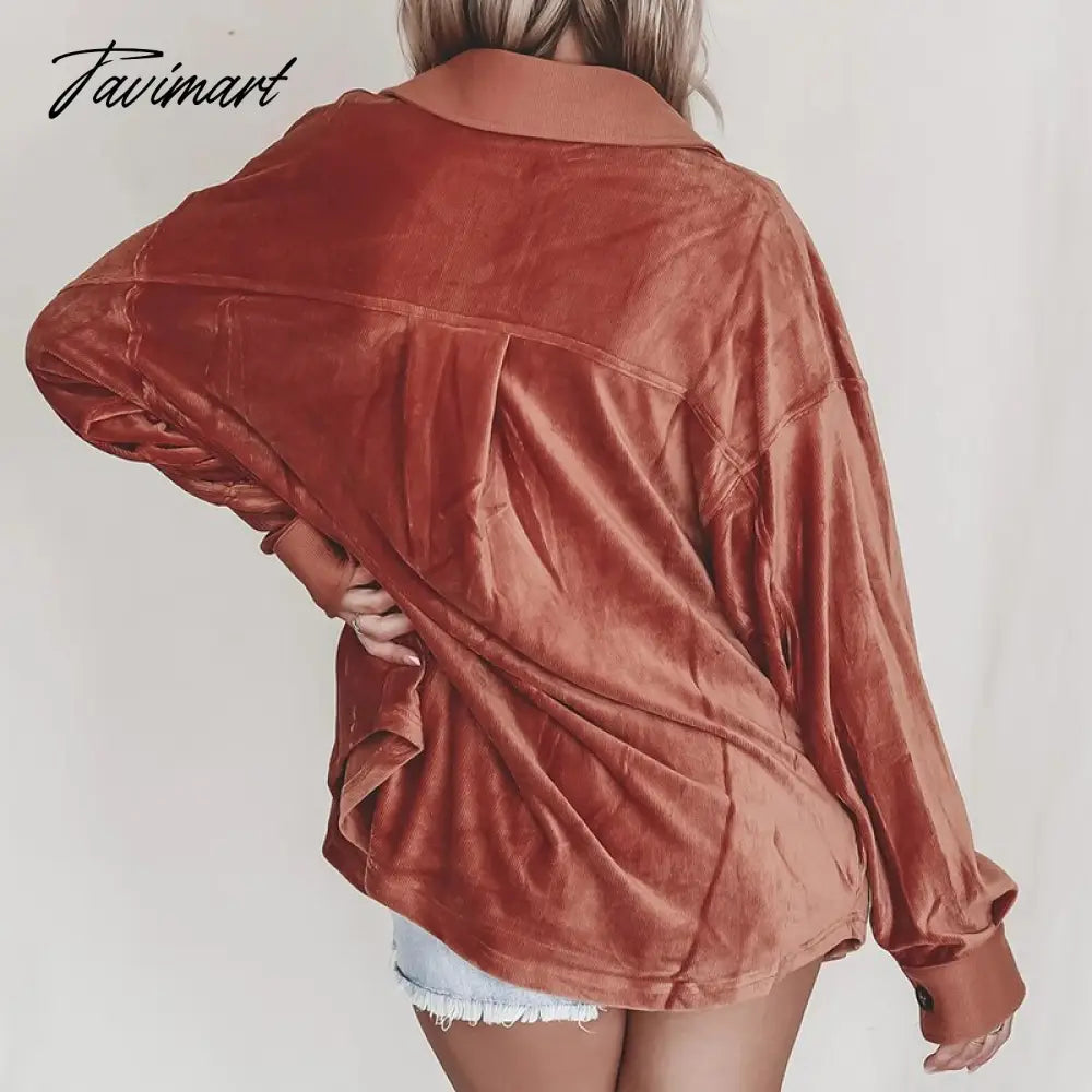 Elegant Lapel Solid Jackets Autumn Winter Velvet Single-Breasted Loose Casual Jacket Lazy Fashion Style Women Button Coats