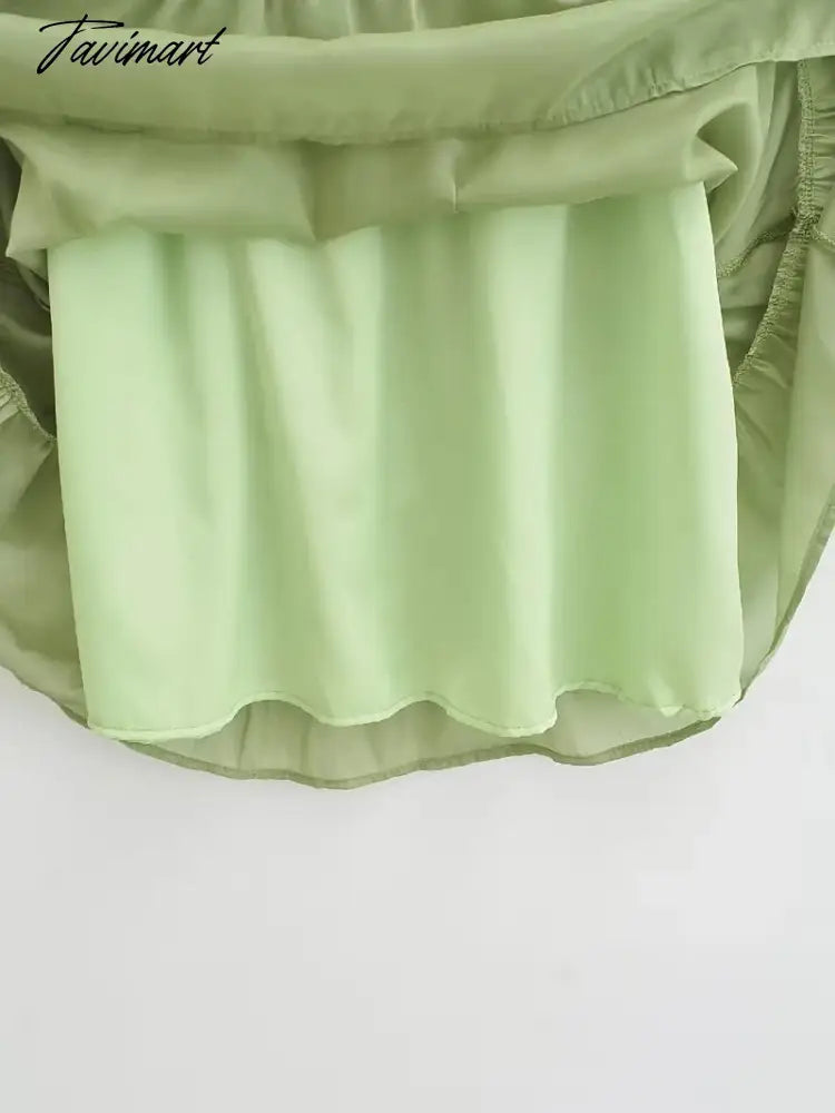 Elegant Party Mini Dress Women French Style Retro V-neck Collect Waist Solid Fashion Chiffon Dress