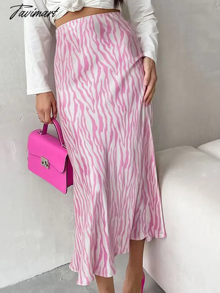 Elegant Print Skirt Women Fashion Slim High Waist Skirts Bodycon Classic Midi Skirts Streetwear Lady Casual Sexy Wrapped Skirts
