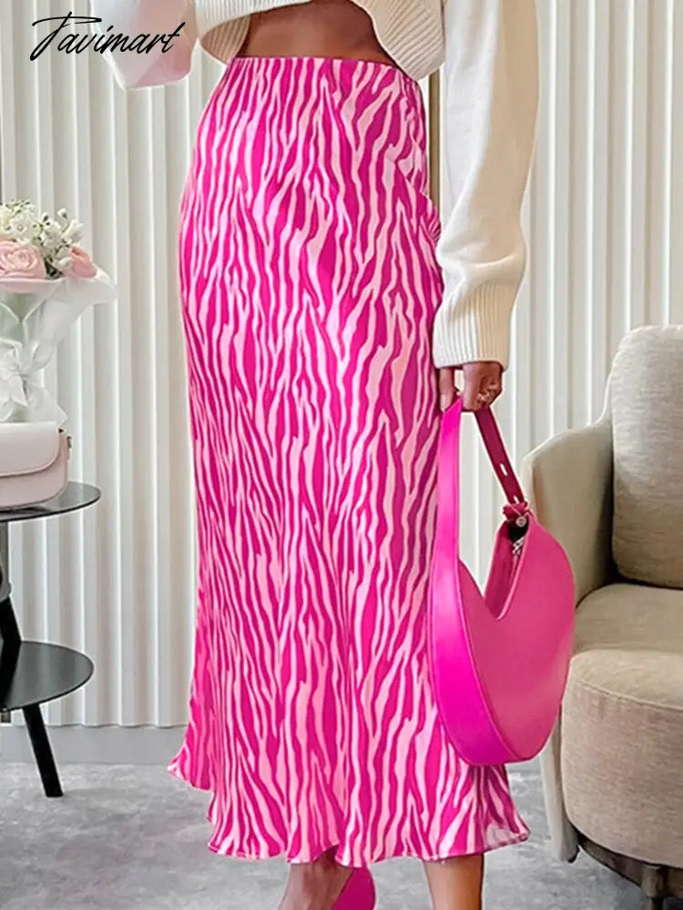 Elegant Print Skirt Women Fashion Slim High Waist Skirts Bodycon Classic Midi Skirts Streetwear Lady Casual Sexy Wrapped Skirts