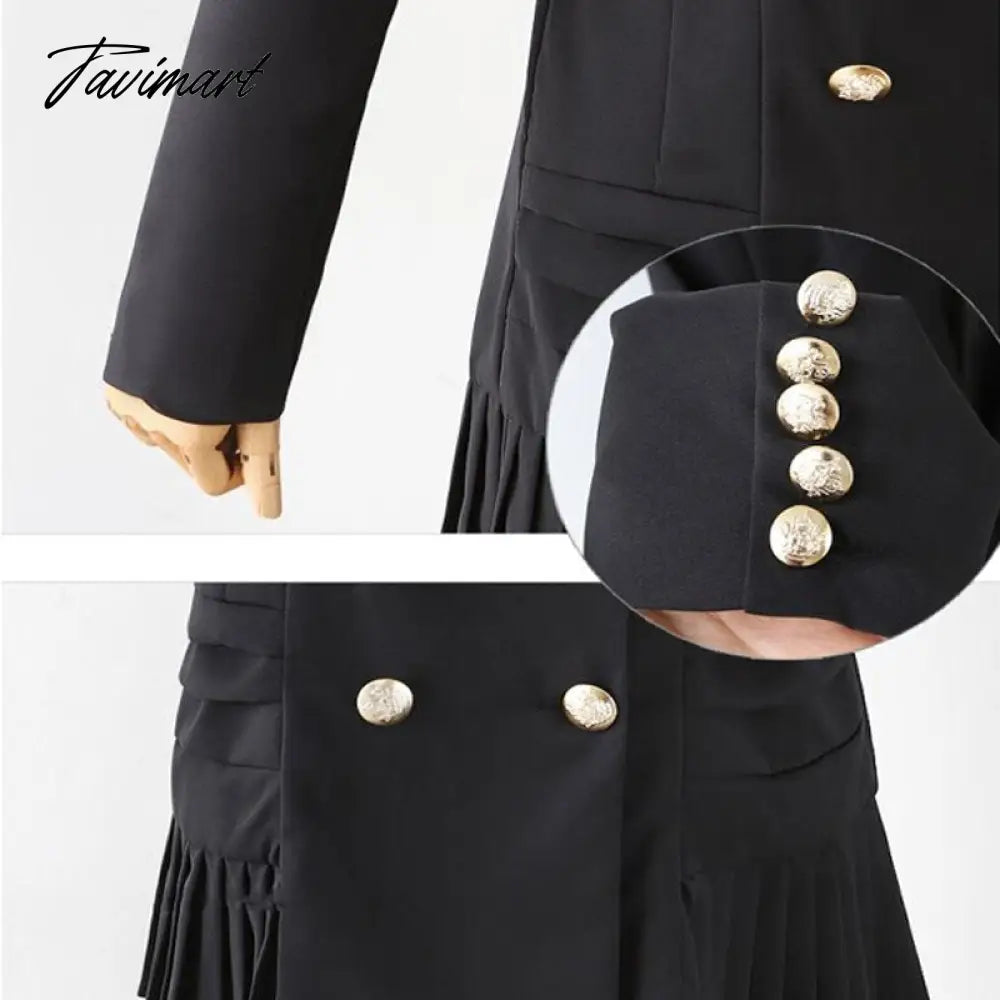 Elegant Ruffle Double Breasted Women Dress Office Blazer White Dress Autumn Winter Slim Suit Ladies Dresses