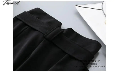 Elegant Straight Pants Women Black Office Wear Blazer Pants Vintage Wide Leg Long Trousers Mujer Chic Office Lady Pants