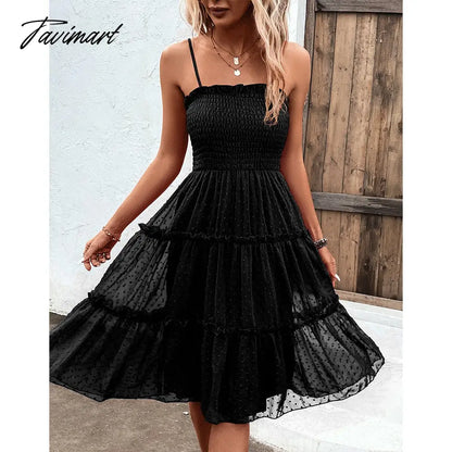 Elegant Women's Sling Dresses Summer Women Dress Sexy Backless V-neck Split Lace up Elastic Waist Midi A-Line Dress