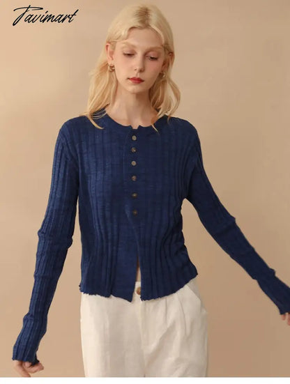 Elegant Wool Knit Sweater Cardigan Autumn Spring Soft Slim Causal Solid Button Skinny High Street Top Women's Clothing