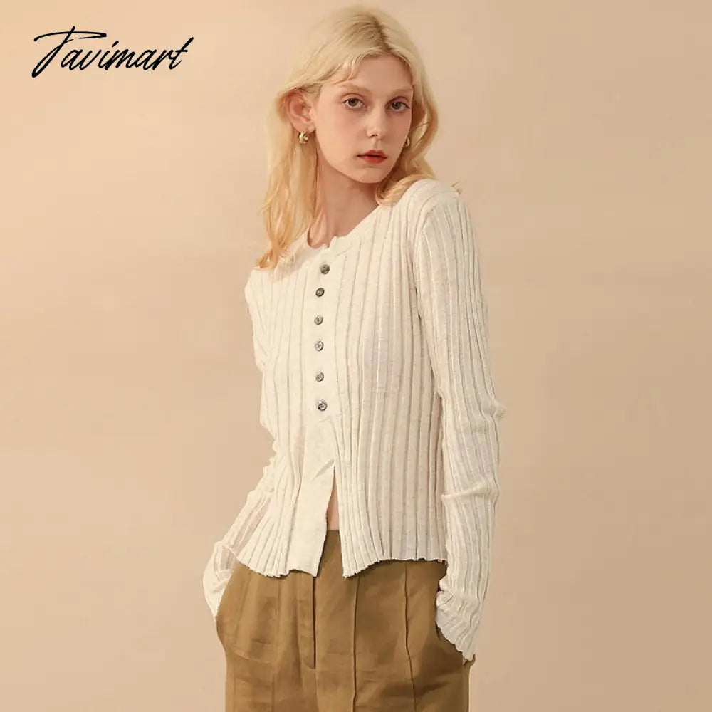 Elegant Wool Knit Sweater Cardigan Autumn Spring Soft Slim Causal Solid Button Skinny High Street Top Women's Clothing