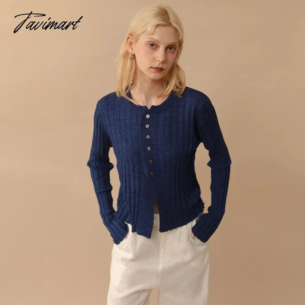 Elegant Wool Knit Sweater Cardigan Autumn Spring Soft Slim Causal Solid Button Skinny High Street Top Women's Clothing