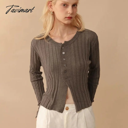 Elegant Wool Knit Sweater Cardigan Autumn Spring Soft Slim Causal Solid Button Skinny High Street Top Women's Clothing