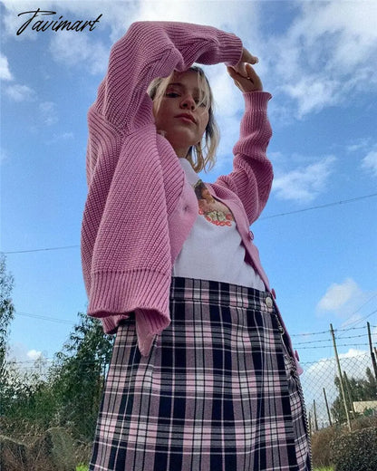 Embroidered Angelic Pink Knitted Cardigan Cozy Loose Fit Front button Sweater Women Soft Girl Moco Pastel Grunge Aesthetic Y2K
